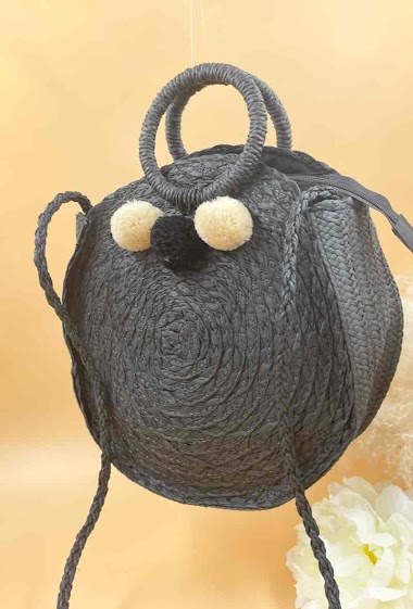 Großhändler ORIENT&CO - Rounded hand bag osier pompon