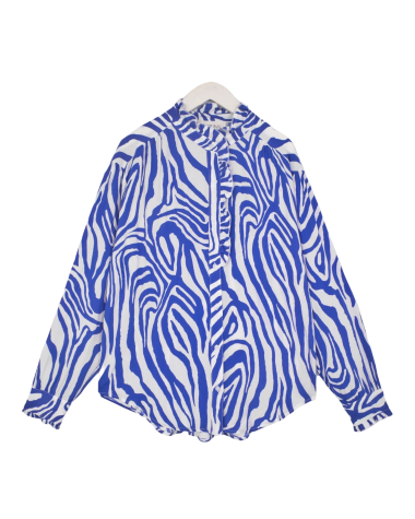 Wholesaler Orlinn - Zebra shirt with ruffles placket and collar
