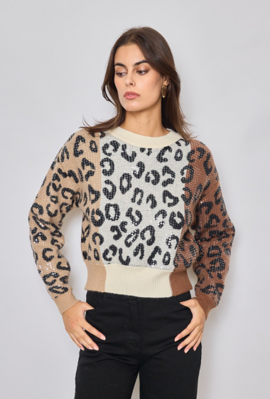 Wholesaler Orlinn - Sequins leopard sweater