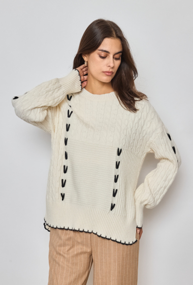 Wholesaler Orlinn - Knitted sweater with stitching details