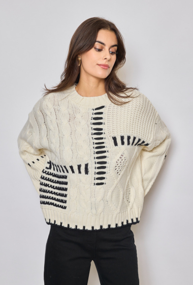 Wholesaler Orlinn - Knitted sweater with stitching details