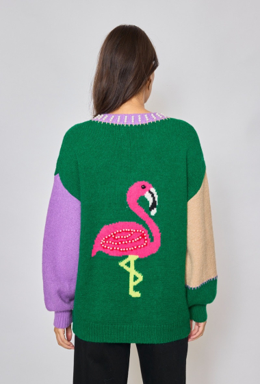 Großhändler Orlinn - Übergroßer Flamingo-Pullover