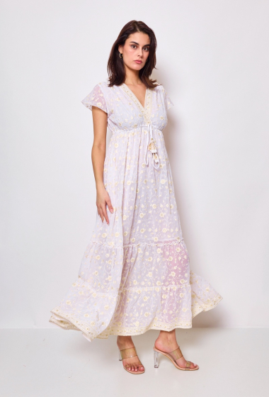 Wholesaler Orlinn - Long embroidered wrap dress