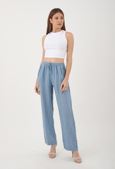Wholesaler Ornella Paris - Striped linen pants