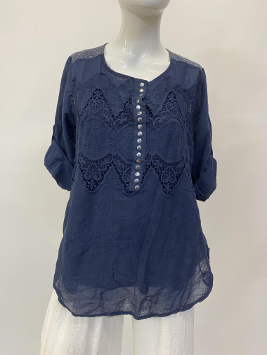 Wholesaler Ornella Paris - Cotton blouse with a tank top