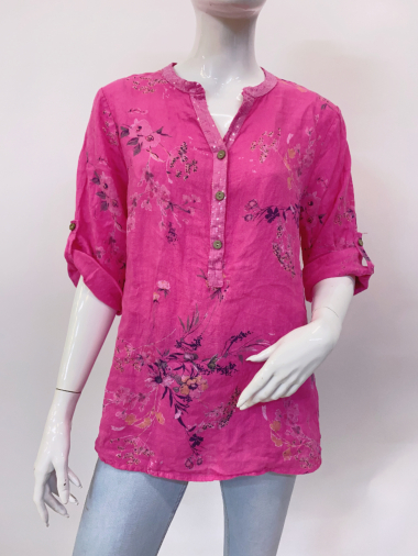 Wholesaler Ornella Paris - Printed linen blouse