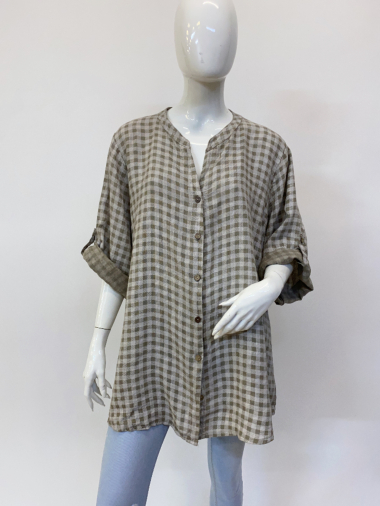Wholesaler Ornella Paris - Fine checked linen shirt