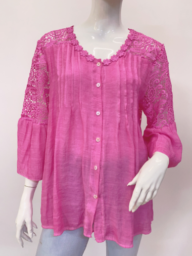 Wholesaler Ornella Paris - Cotton shirt with lace