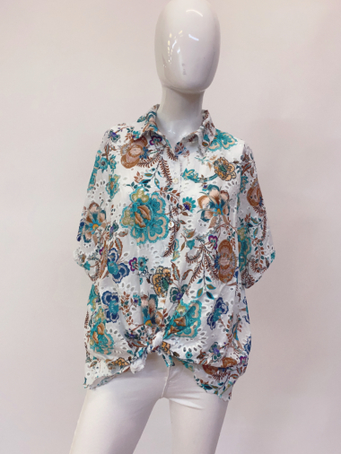 Wholesaler Ornella Paris - Embroidered printed shirt