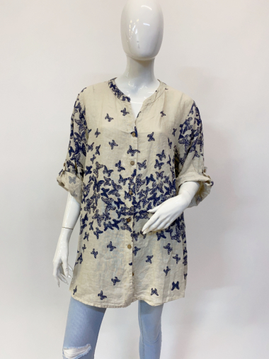 Wholesaler Ornella Paris - Printed linen shirt