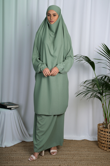 Wholesaler Ornella Paris - Two-piece abaya set, long jazz skirt