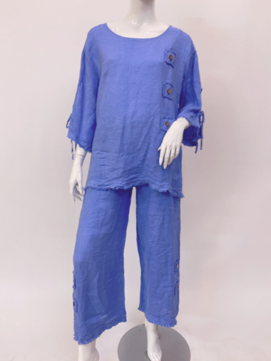 Wholesaler Ornella Paris - Linen set (trousers and top)