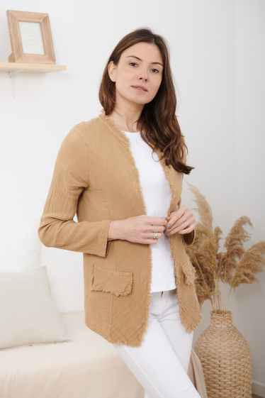 Mayorista Ornella Paris - Cárdigan de algodón y lino
