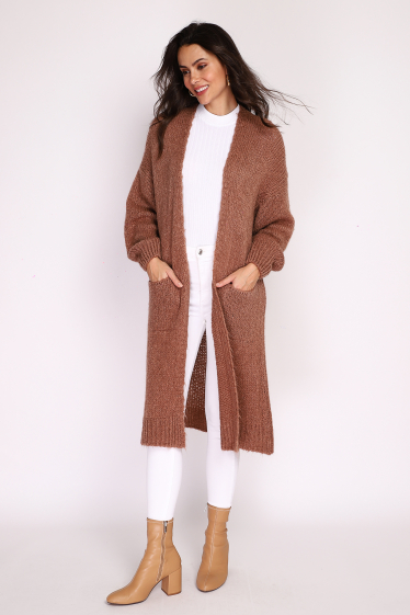 Wholesaler Ornella Paris - Long wool and mohair blend cardigan