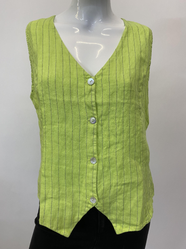 Wholesaler Ornella Paris - linen striped vest