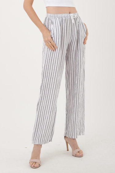 Wholesaler Ornella Paris - Striped linen pants