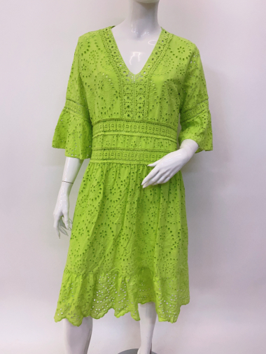 Wholesaler Ornella Paris - English embroidery dress