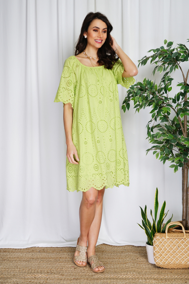 Wholesaler Ornella Paris - Embroidered cotton dress