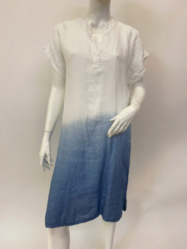Wholesaler Ornella Paris - Linen dress with gradient color