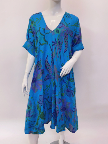 Wholesaler Ornella Paris - Printed linen dress