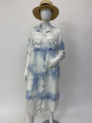 Großhändler Ornella Paris - Bedrucktes Tencel-Kleid