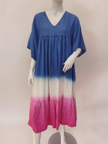 Grossiste Ornella Paris - Robe multicolore en Tencel