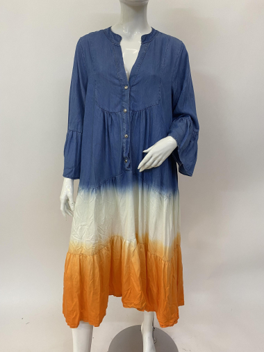 Grossiste Ornella Paris - Robe multicolore en Tencel
