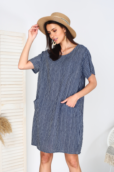 Wholesaler Ornella Paris - Striped cotton dress