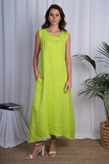 Wholesaler Ornella Paris - linen sleeveless dress