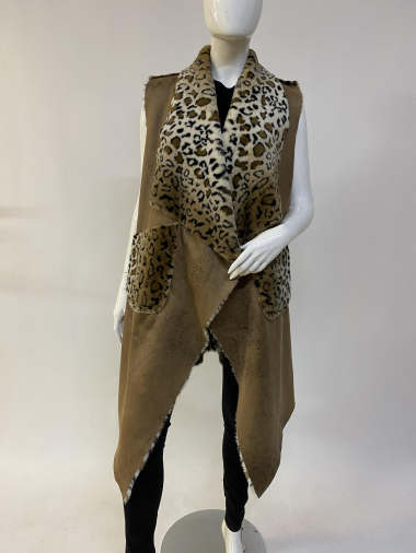 Wholesaler Ornella Paris - reversible faux leopard print fur jacket