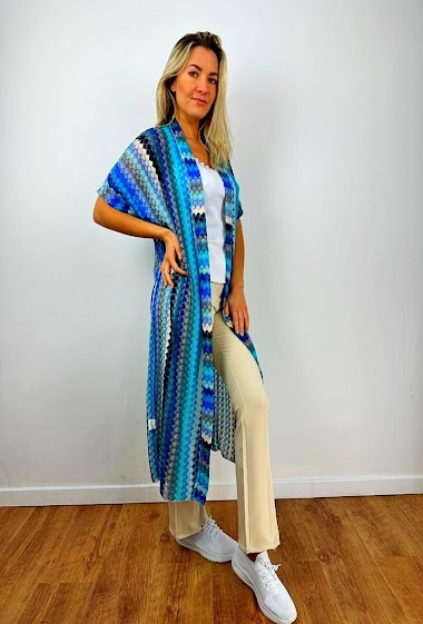 Großhändler OXXYZEN - Multicolored crochet vest