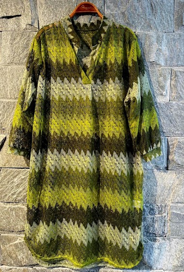 Grossiste OXXYZEN - Robe crochet manches longues