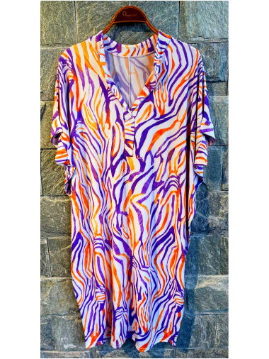 Wholesaler OXXYZEN - Oversized printed tunic with v-neck