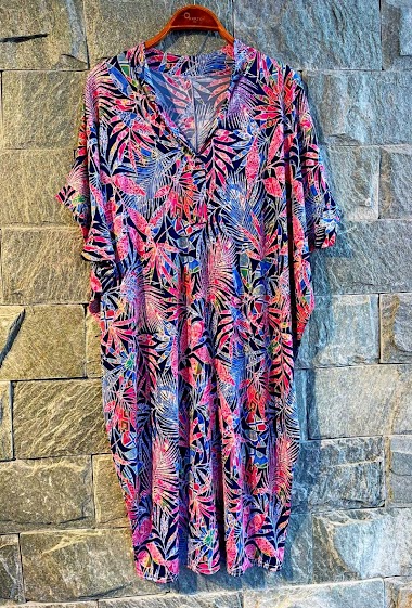 Wholesaler OXXYZEN - Oversized printed tunic with v-neck