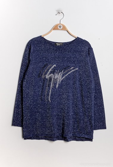 Wholesaler Papareil - Sparkly sweater with strass writing