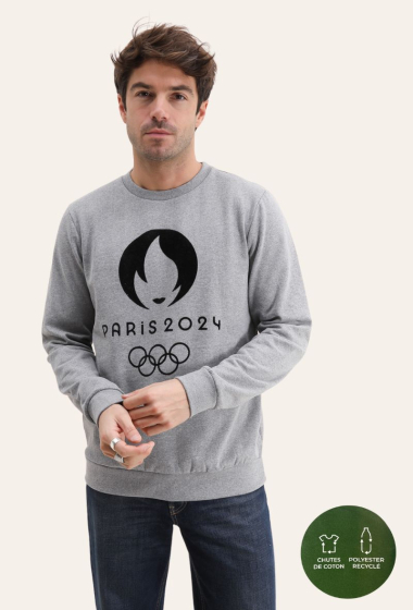 Großhändler Paris 2024 - Offizielles JO PARIS 2024 Langarm-Sweatshirt aus recycelter Baumwolle