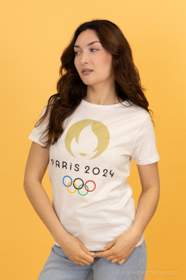 Mayorista Paris 2024 - Camiseta oficial de manga corta para mujer OJ PARIS 2024