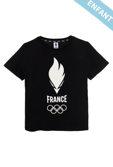 Wholesaler Paris 2024 - Official boy's short-sleeved T-shirt "Flames" JO PARIS 2024 Cotton
