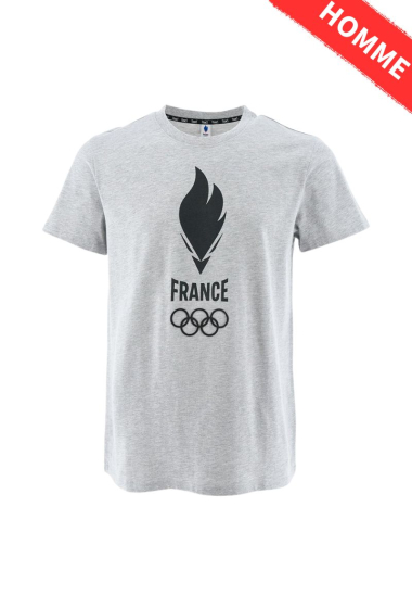 Wholesaler Paris 2024 - Official men's short-sleeved T-shirt "Flames" JO PARIS 2024 Cotton