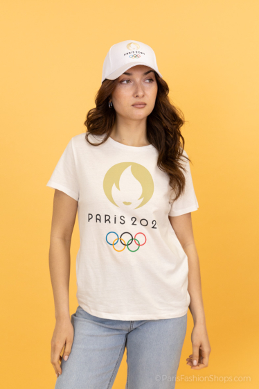 Grossiste Paris 2024 - JO Paris 2024 - Tee-Shirt manches courtes officiel en coton Biologique