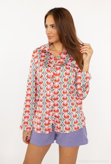 Wholesaler Paris et Moi - Shirt with half moon circular print pattern