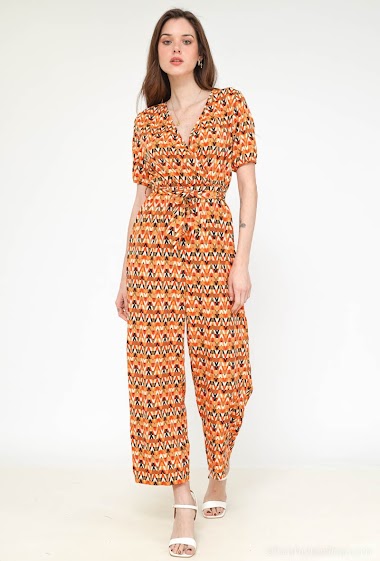Wholesaler Paris et Moi - Fluid wrap jumpsuit with geometric print