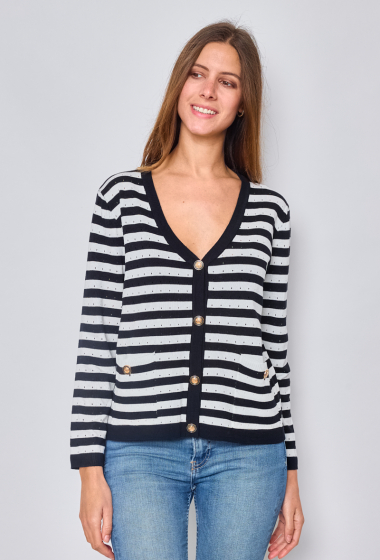 Wholesaler Paris et Moi - Perforated knit sailor vest ref 8935