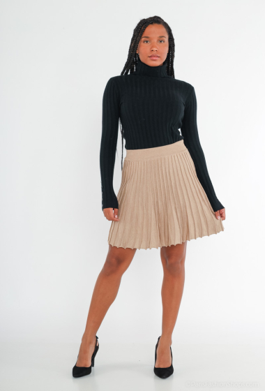 Wholesaler Paris et Moi - Plain pleated skirt with sequins