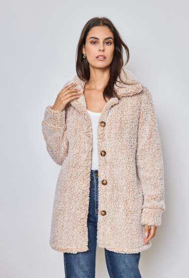 Wholesaler Paris et Moi - Plain coat with buttons and pockets.