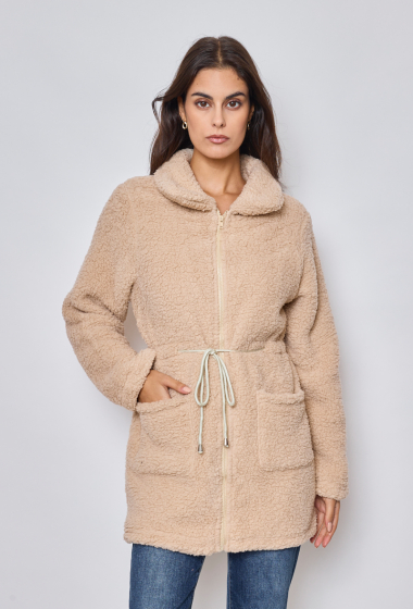 Wholesaler Paris et Moi - Plain coat with zipper, lace and pockets.