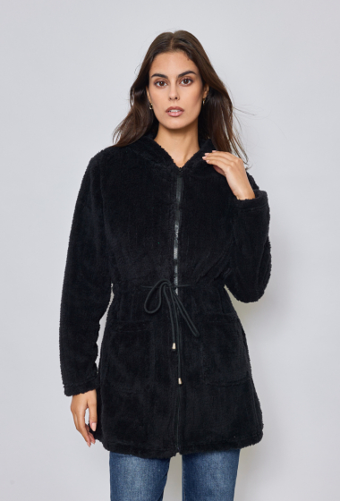 Wholesaler Paris et Moi - Plain coat with zipper, lace and pockets and zipper