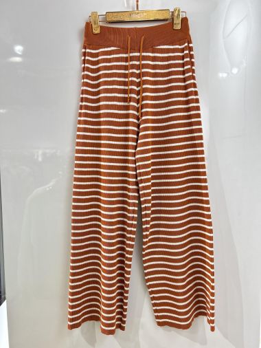 Wholesaler Paris et Moi - Wide striped bell bottom pants with pockets ref 8853