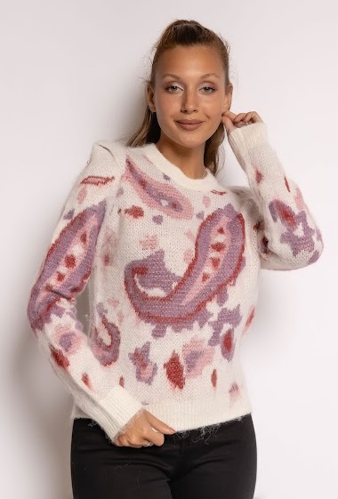 Wholesaler Paris et Moi - Sweater with cashmere print