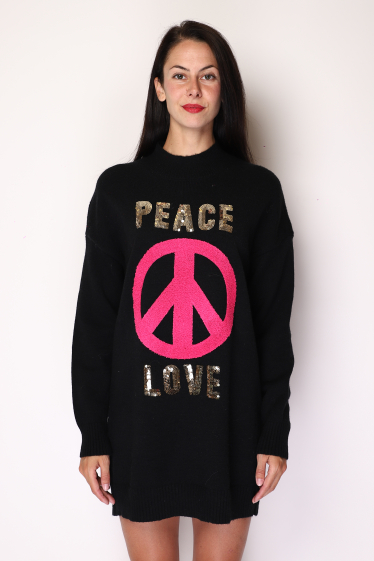 Großhändler Paris et Moi - Weitpullover „PEACE LOVE“.